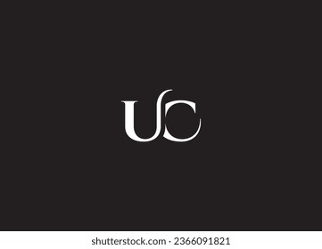 UC letter handwriting initial logo design
