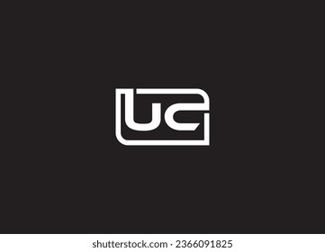 UC letter handwriting initial logo design