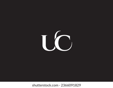 UC letter handwriting initial logo design