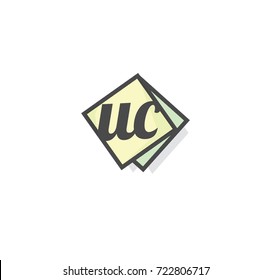 UC letter logo with rectangle element