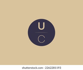 UC letter modern elegant logo design vector images