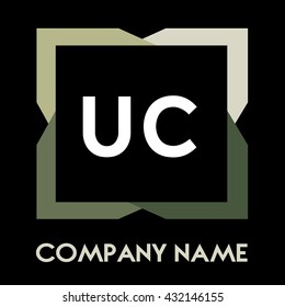 UC letters business logo creative  icon design template elements in abstract background logo, design identity in square with four colors, modern alphabet letters