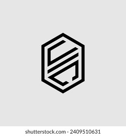 UC line geometric monogram with high quality professional design that will print well