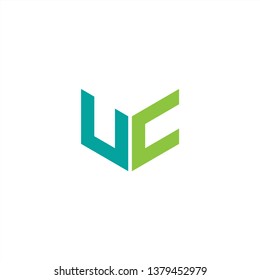UC Logo Letter Initial With Blue and Green Colors
