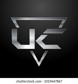UC Logo, Metal Logo, Silver Logo, Monogram, Polygon