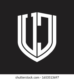 UC Logo monogram with emblem shield design isolated on black background