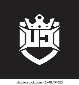 UC Logo monogram isolated with shield and crown design template