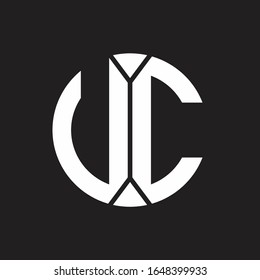 UC Logo monogram with piece circle ribbon style