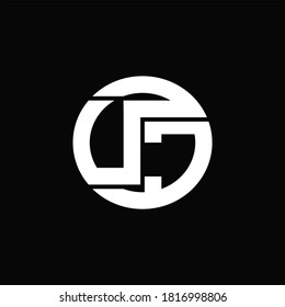 UC Logo monogram with rounded line swipe design template on black background