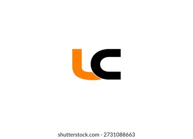 Logotipo de UC con contraste naranja-negro: monograma minimalista audaz para marca, identidad e impacto visual