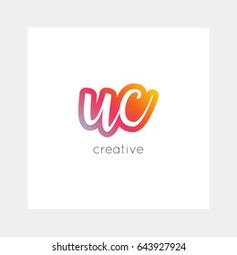 UC logo, vector. Useful as branding, app icon, alphabet combination, clip-art.