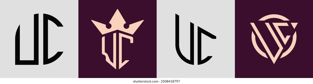 UC moderno letra inicial logotipo design vetor bundle. Ele será adequado para qual empresa ou marca começar esses iniciais.