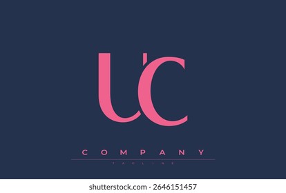 UC Modern Initials Logo Design. Branding logo with stylized initials showcasing bold design and modern aesthetic. Ideal for professional business branding or creative projects focusing on minimalistic