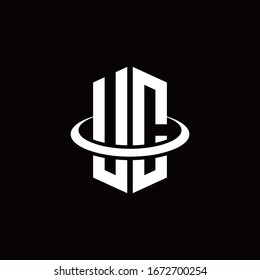 UC monogram logo in a hexagon style and surrounded by a ring