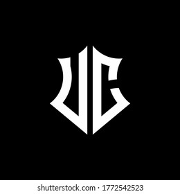 UC monogram logo with a sharp shield style design template
