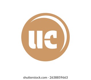 UC sport emblem or team logotype. Ball logo with a combination of Initial letter U and C for balls shop, sports company, training, club badge. Vector illustration.