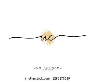 UC U C Initial handwriting logo template