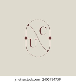 UC wedding classic in elegant monogram with high quality professional design that will print well