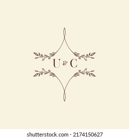 UC wedding initial logo letters in high quality professional design that will print well across any print media