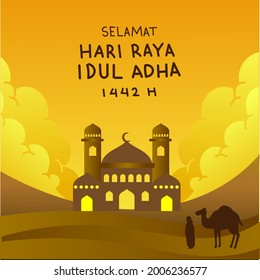 Ucapan Selamat Idul Adha Vector Illustration