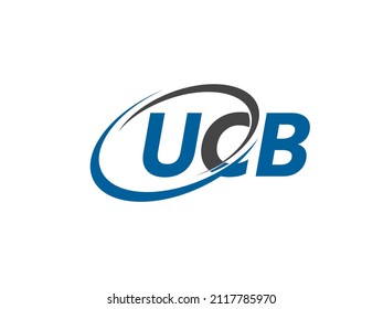 Letra UCB diseño creativo y elegante del logo de swoosh