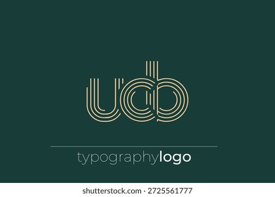 UCB modern geometric typography logo. Modern and stylish composition featuring a monochromatic typography logo illustration designed with intricate lines.