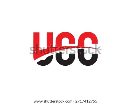 UCC letters isolated on white background, vector logos