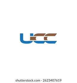 Logotipo do CAU. Carta do CAU. Design de logotipo de letra UCC. Vetor de design de logotipo inicial UCC