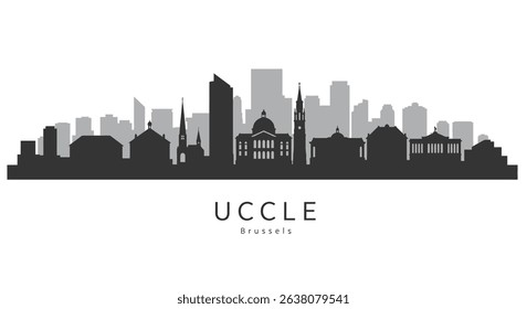 Uccle Skyline Silhouette Belgium Vector.