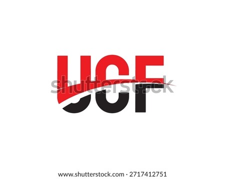 UCF letters isolated on white background, vector logos