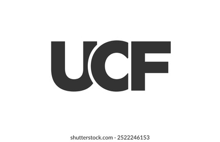UCF Logo Design-Vorlage mit starkem und modernem Fettdruck. Ursprünglicher Vektor-Logotyp mit einfacher und minimaler Typografie. Trendy Unternehmensidentität ideal für Unternehmen Markenpräsenz.
