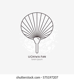 Uchiva Fan vector illustration.  All objects are conveniently grouped and easily editable