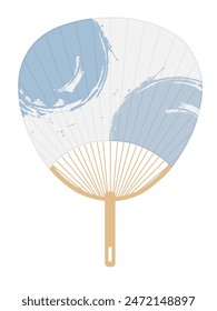 Uchiwa summer swirl watercolor icon