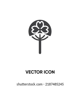 Icono vector Uchiwa. Ilustración vectorial plana moderna para sitio web o aplicación móvil.Cultura japonesa o símbolo de ventilador, ilustración de logotipo. Gráficos vectoriales perfectos para píxeles