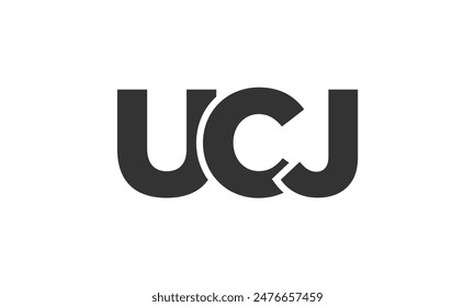UCJ logo design template with strong and modern bold text. Initial based vector logotype featuring simple and minimal typography. Trendy company identity ideal for businesses brand presence.
