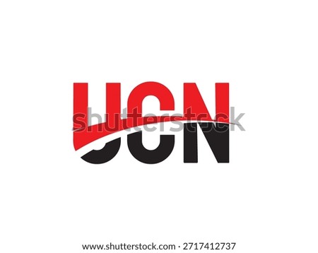 UCN letters isolated on white background, vector logos