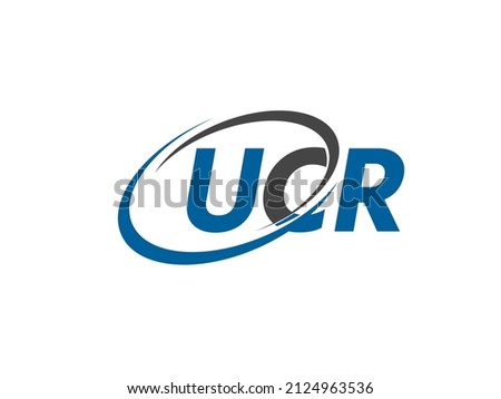 UCR letter creative modern elegant swoosh logo design