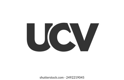 UCV logo design template with strong and modern bold text. Initial based vector logotype featuring simple and minimal typography. Trendy company identity ideal for businesses brand presence.