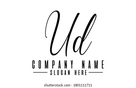 Ud alphabet logo design, initial ud template  letter design vector