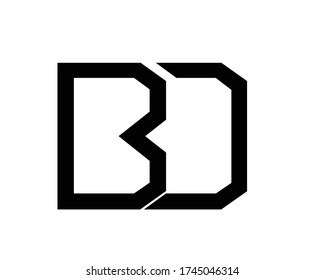 u+d and b+d monogram logo designs