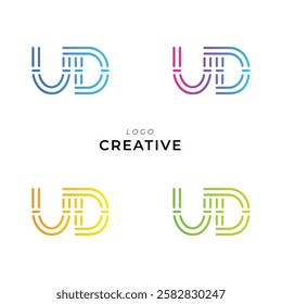 UD Creative Latter Logo Design. Monogram Design. By Custom Branding Logo. Creative Logo Design. Vector illustration. Modern Design. Logo Template.