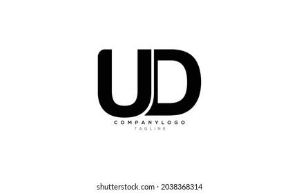 UD, DU, Abstract initial monogram letter alphabet logo design