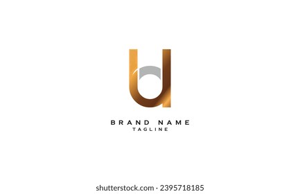 UD, DU, Abstract initial monogram letter alphabet logo design