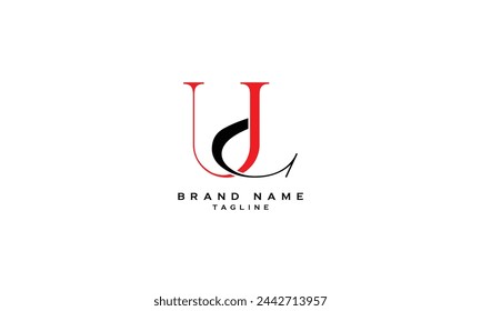 UD, DU, Abstract initial monogram letter alphabet logo design