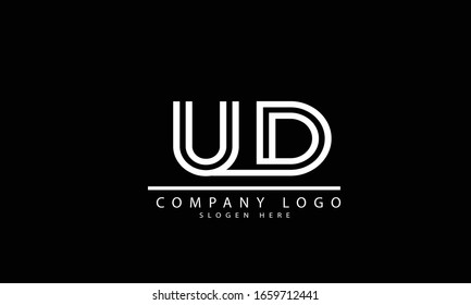 UD DU abstract vector logo monogram template