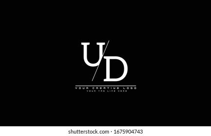 UD DU abstract vector logo monogram template