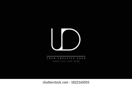 UD DU abstract vector logo monogram template