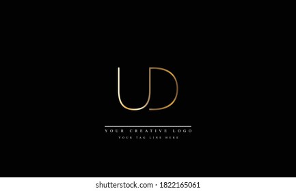 UD DU abstract vector logo monogram template