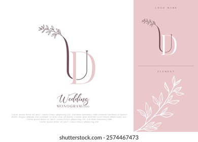 UD DU Initial Wedding Monogram Logo