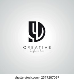 UD DU Letter Modern Artistic Logo Design. Initial Based Vector Template.